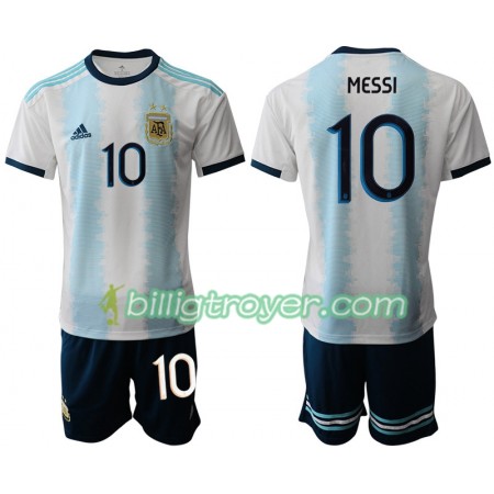 Billige Fotballdrakter Argentina MESSI 10 Barn Hjemmedraktsett Copa América 2019 Kortermet